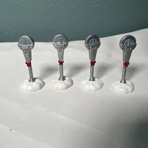 4 LEMAX Christmas Winter parking meters‎ christmas village Street  Red Bows